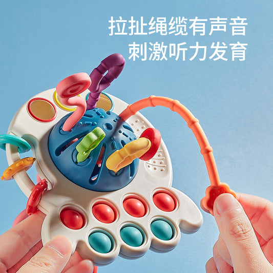 Baby Educational Fun Finger Pumping Toys Can Be Pressed And Slidable Enlightenment Early Education Octopus Pulling Toys