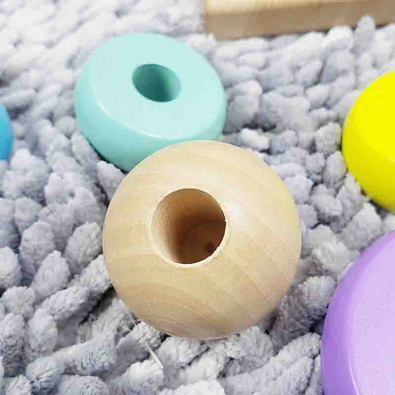 Warm Color Rainbow Stacking Ring Tower Stapelring Blocks Toddler Baby Toys
