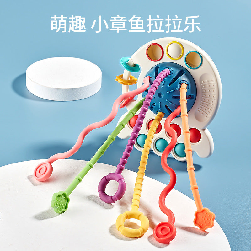 Baby Educational Fun Finger Pumping Toys Can Be Pressed And Slidable Enlightenment Early Education Octopus Pulling Toys