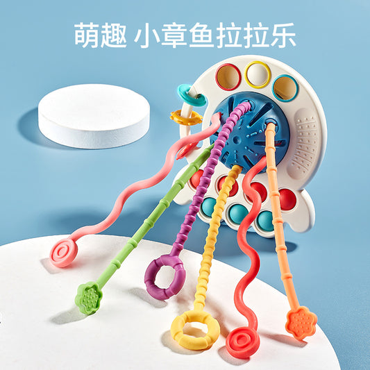 Baby Educational Fun Finger Pumping Toys Can Be Pressed And Slidable Enlightenment Early Education Octopus Pulling Toys