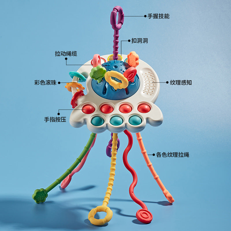Baby Educational Fun Finger Pumping Toys Can Be Pressed And Slidable Enlightenment Early Education Octopus Pulling Toys