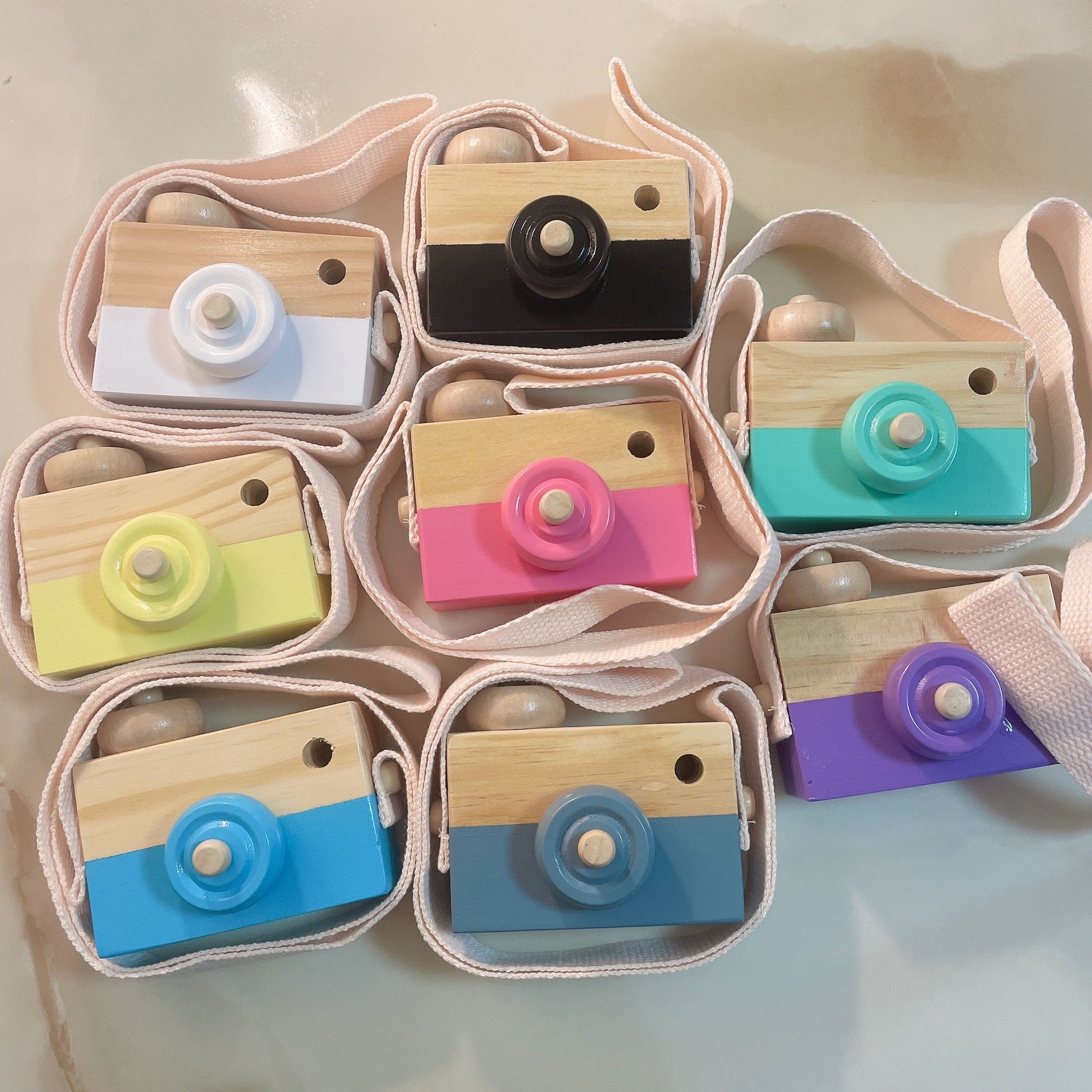 Wooden Children&#039;s Camera Toy Early Education Hands-on Photo Decorative Home Ornaments Cute Props Wooden Camera