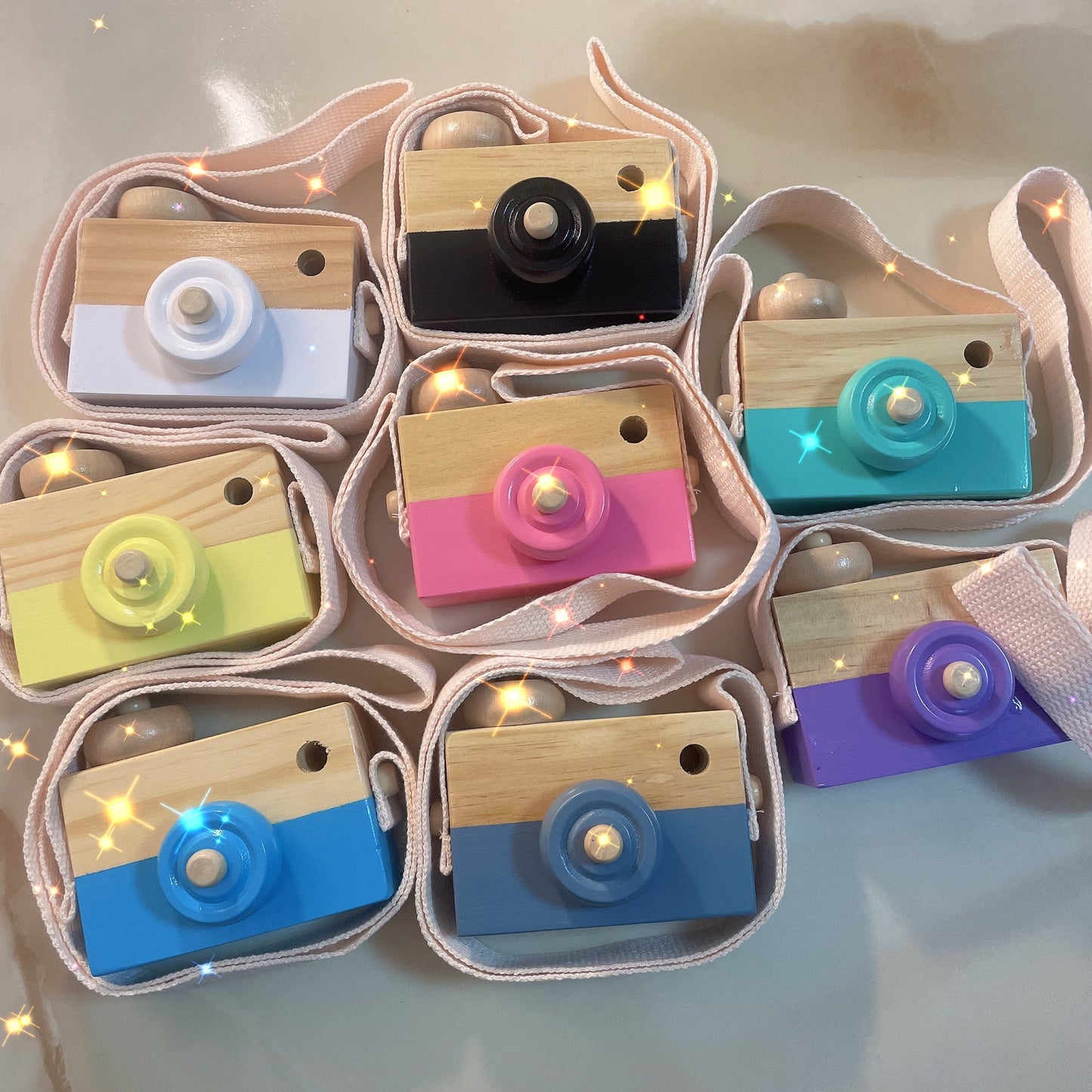 Wooden Children&#039;s Camera Toy Early Education Hands-on Photo Decorative Home Ornaments Cute Props Wooden Camera