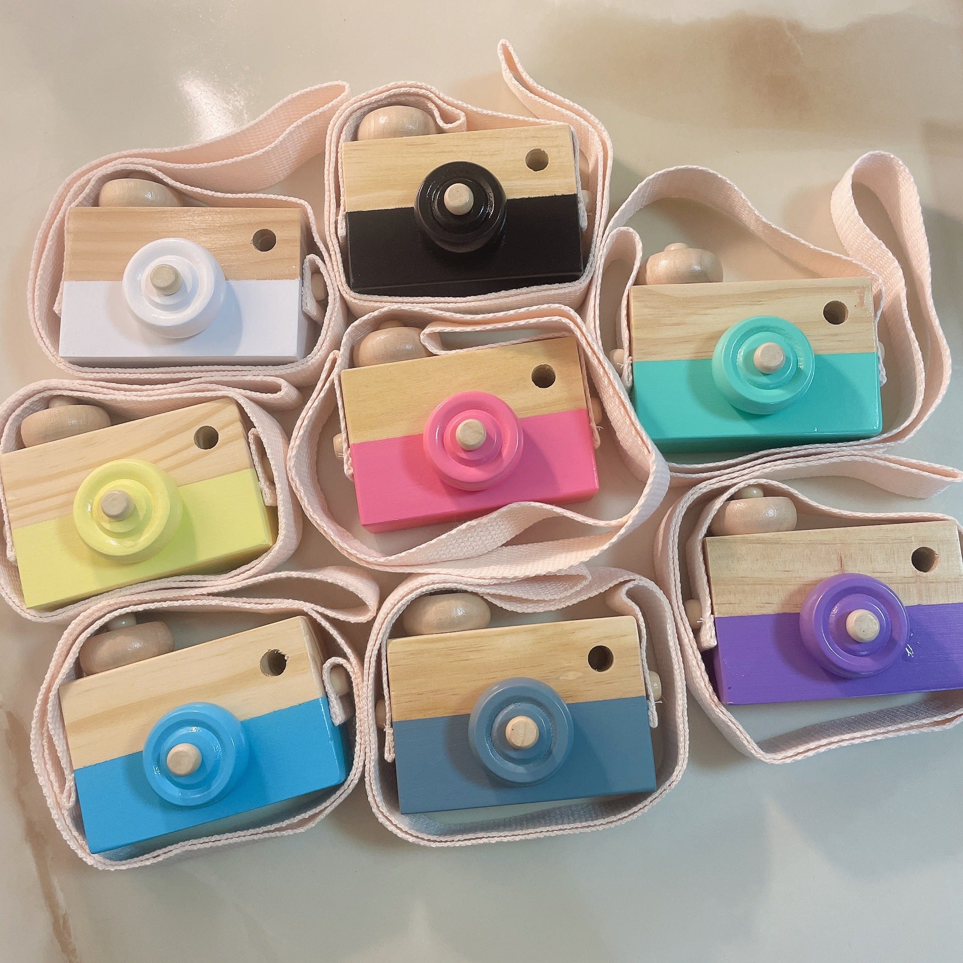 Wooden Children&#039;s Camera Toy Early Education Hands-on Photo Decorative Home Ornaments Cute Props Wooden Camera