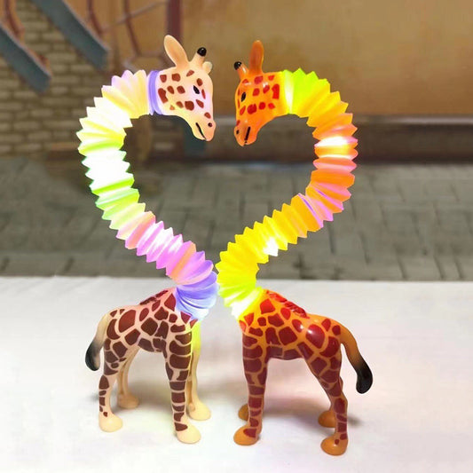 New Children&#039;s Decompression Telescopic Tube Dog Giraffe Shark Dolphin Retractable Pull-up Tube Educational Toy Lala Dog