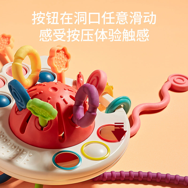 Baby Educational Fun Finger Pumping Toys Can Be Pressed And Slidable Enlightenment Early Education Octopus Pulling Toys