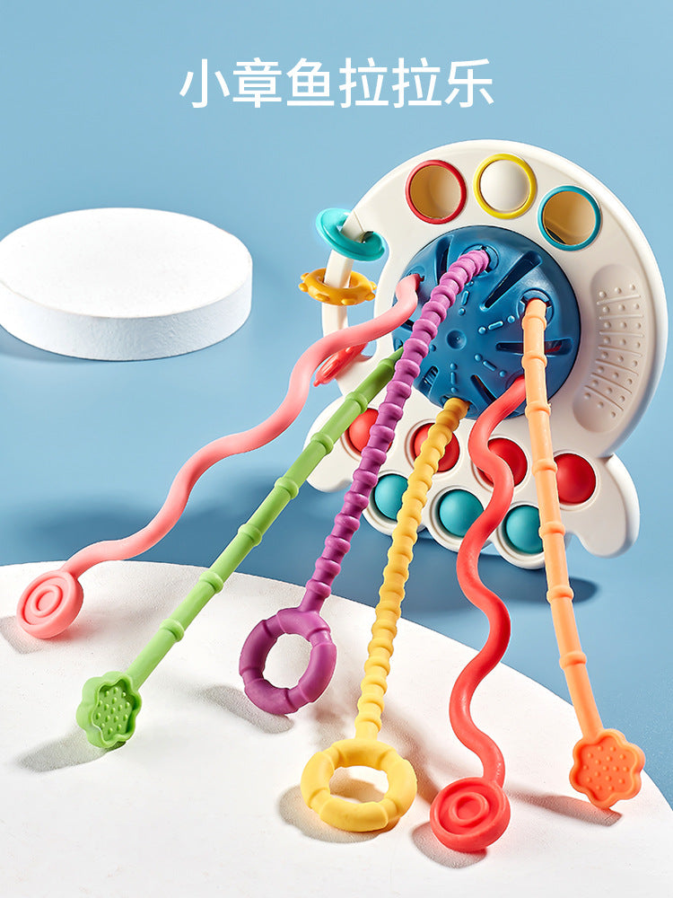 Baby Educational Fun Finger Pumping Toys Can Be Pressed And Slidable Enlightenment Early Education Octopus Pulling Toys