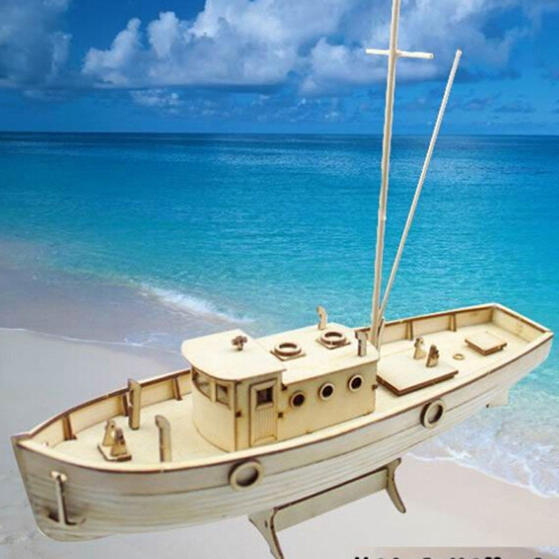Wooden Assembly Model Kit Traditional Sailing Vessel Puzzle Pieces Toy