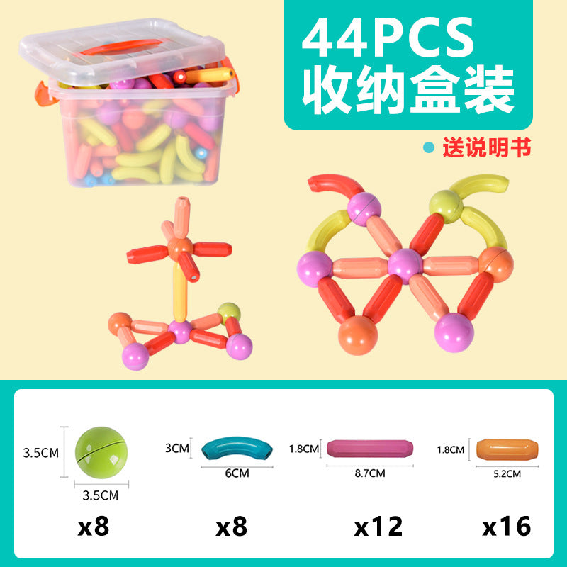 Cross-border Variety Magnetic Rod Magic Large Children&#039;s Early Education Educational Toys Boys And Girls Baby Putting Magnetic Building Blocks