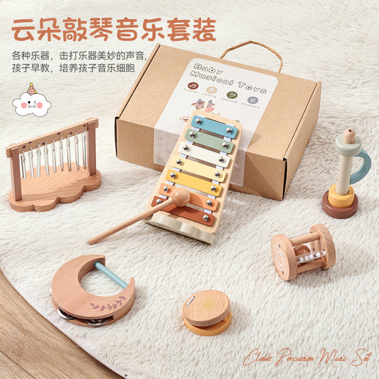 Orff Musical Instruments 6-piece Set Baby Early Education Listening Exercise Wooden Soothing Wind Bell Children&#039;s Music Toys