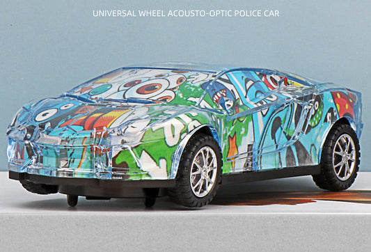 Children&#039;s Electric Universal Transparent Police Car Toy