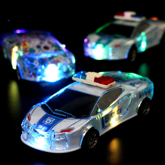 Children&#039;s Electric Universal Transparent Police Car Toy